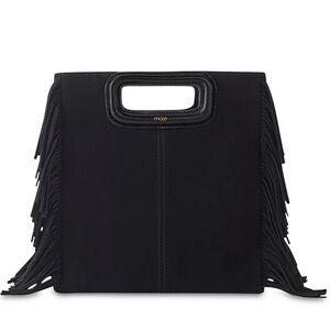 Maje Black Suede Fringe Bag (M)